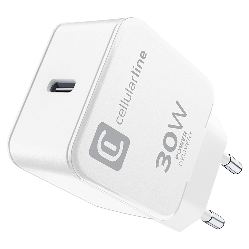 Cellularline The One - USB-C Power Delivery 30W mains charger (white)