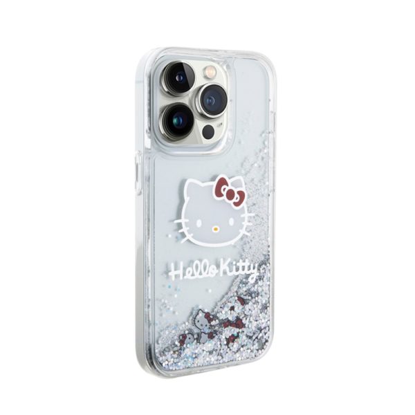 Hello Kitty Liquid Glitter Charms Kitty Head - iPhone 13 Pro Case (silver) - Image 4