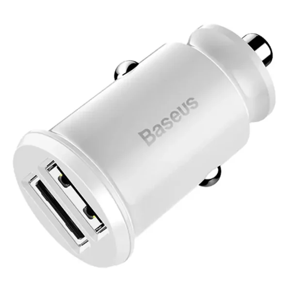 Baseus Grain Car Charger 2x USB 5V 3.1A (white) - Image 3