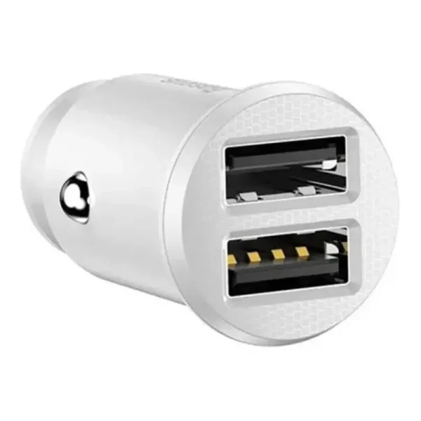 Baseus Grain Car Charger 2x USB 5V 3.1A (white) - Image 4