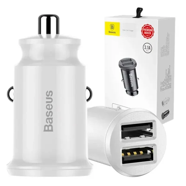 Baseus Grain Car Charger 2x USB 5V 3.1A (white) - Image 6