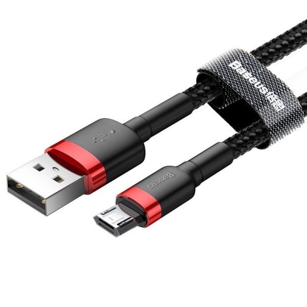 Baseus Cafule Micro USB cable 2.4A 1m (Red+ Black) - Image 2