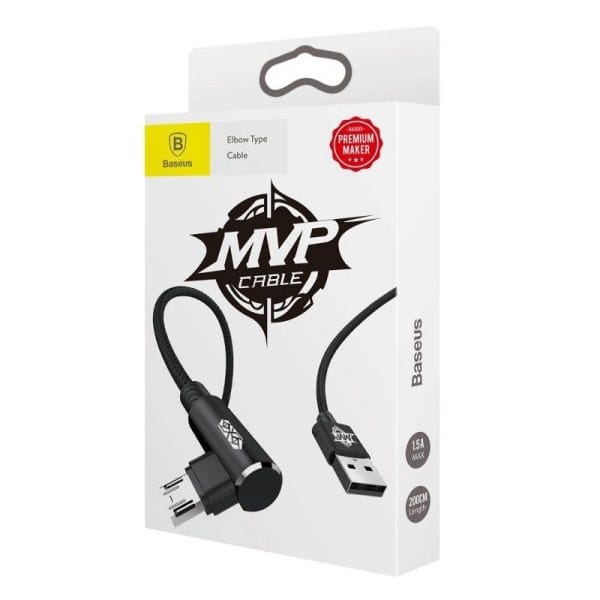 Baseus MVP Elbow Cable USB to micro USB 2A 1m - Black — изображение 3