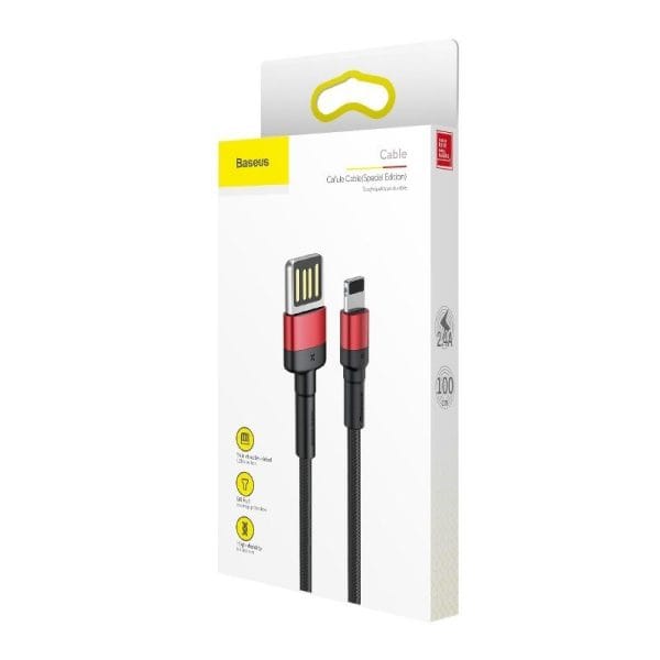 Baseus Cafule Double-sided USB Lightning Cable 2,4A 1m (Black+Red) — изображение 5