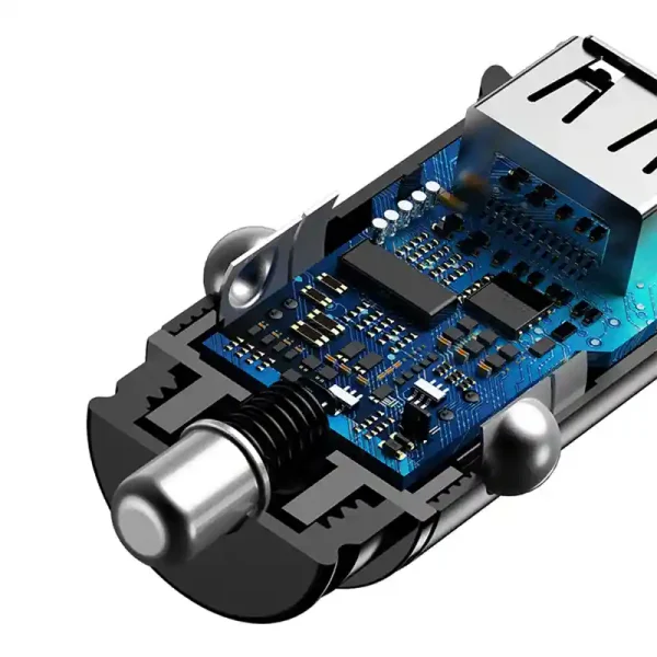 Ładowarka samochodowa Baseus Square 2xUSB QC3.0 5A 30W (czarna) - Image 6