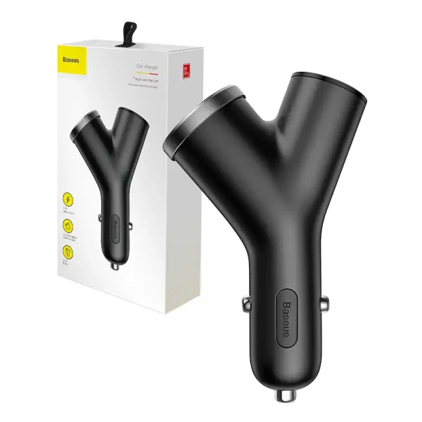 Ładowarka samochodowa Baseus Y Type 2xUSB 3,4A 40W (czarna) - Image 4