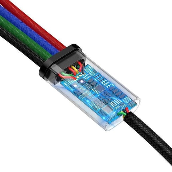Baseus Fast USB Cable 4in1 2xUSB-C / Lightning / Micro 3,5A 1,2m - Black - Image 4