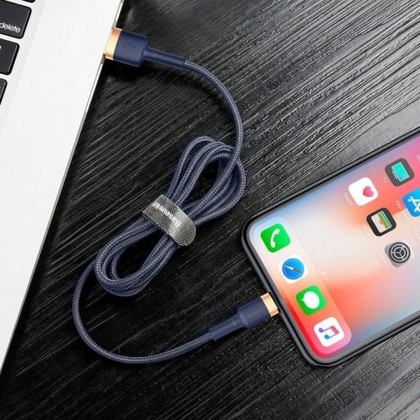 Baseus Cafule Lightning cable 2.4A 1m (Gold+Dark blue) - Image 6