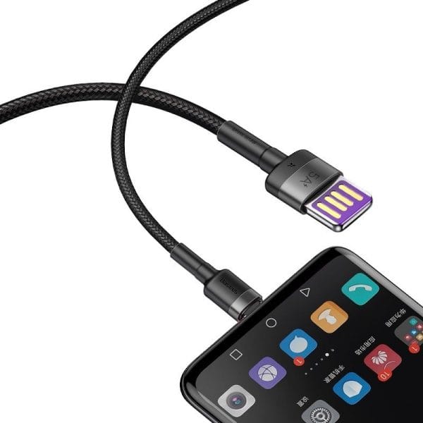 Baseus Cafule USB-C Cable Huawei SuperCharge, QC 3.0, 5A 1m (Black+Gray) - Image 5