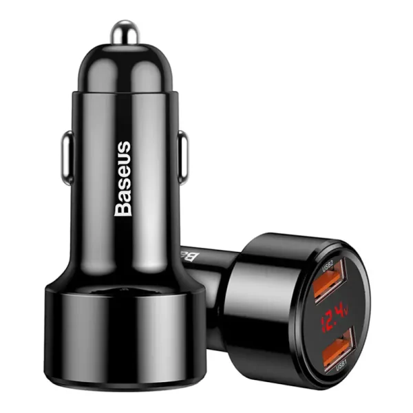 Ładowarka samochodowa Baseus Magic 2x USB QC 3.0 45W (czarna) - Image 2