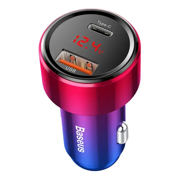 Baseus Magic USB + USB-C QC 4.0 PD 45W car charger (red-blue). - Image 3