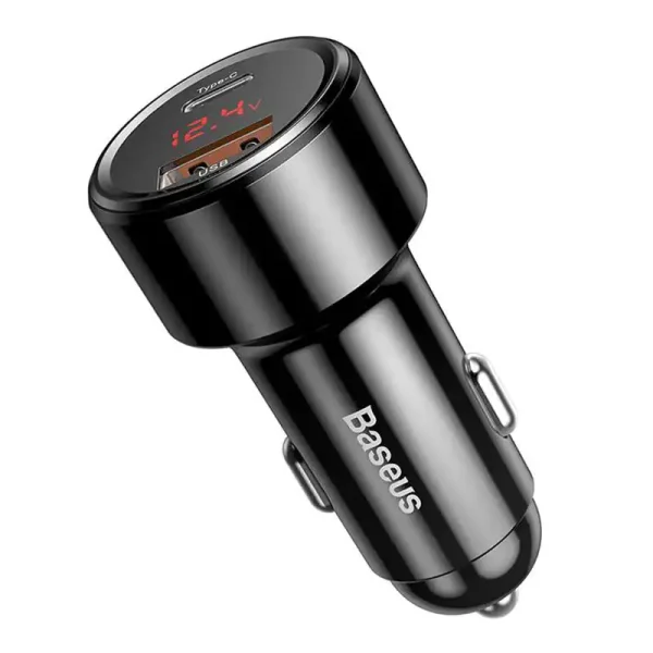 Ładowarka samochodowa Baseus Magic USB + USB-C QC 4.0  PD 45W (czarna) - Image 5
