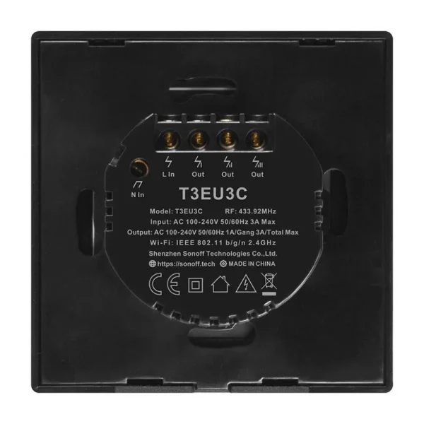 Smart Switch WiFi + RF 433 Sonoff T3 EU TX (3-channels) - Image 3