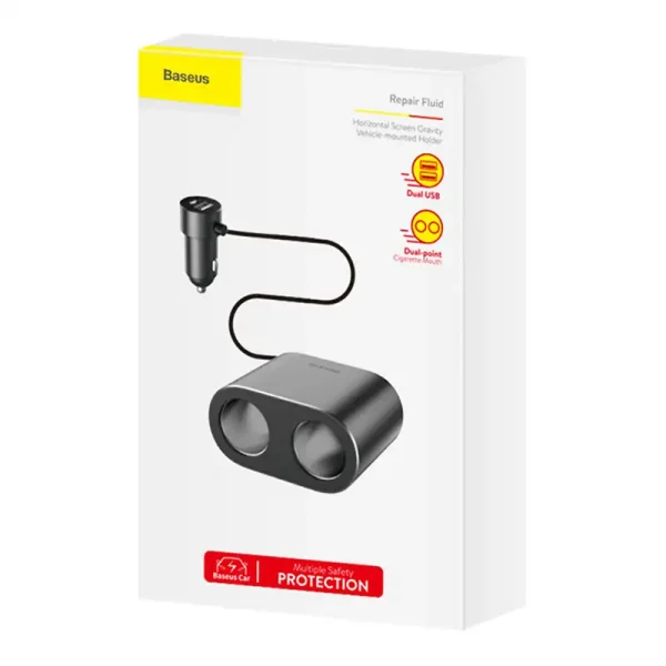 Baseus Lighter socket splitter 2xUSB 3,1A 100W (Black) - Image 6