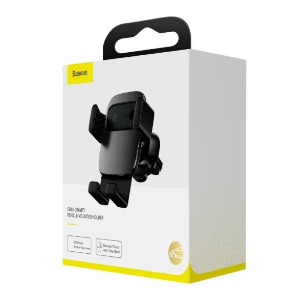 Baseus Cube Gravitational car holder on ventilation grid (Black) - Image 3