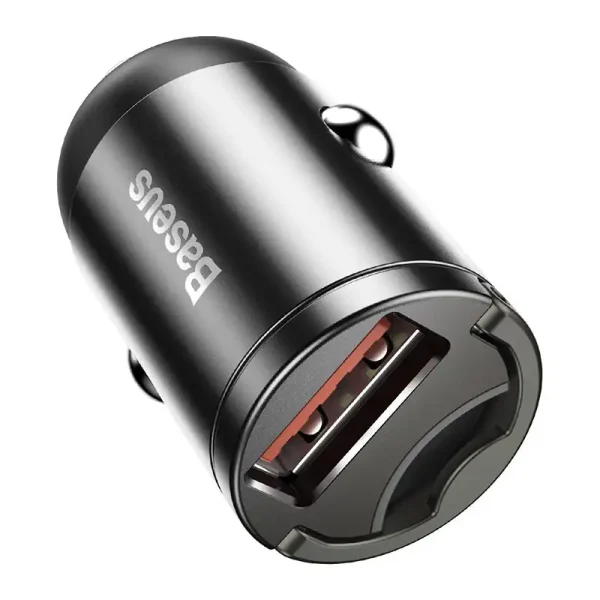 Baseus Tiny Star Mini Quick Charge Car Charger USB Port 30W Grey - Image 4