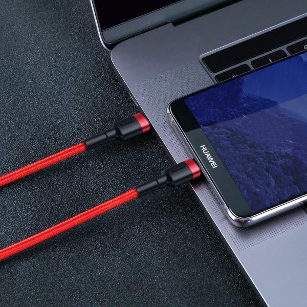 Baseus Cafule PD2.0 60W flash charging USB For Type-C cable (20V 3A) 2m Red - Image 5