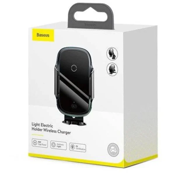 Baseus Light Electric Car Holder with Qi inductive charger (Black) - Image 4