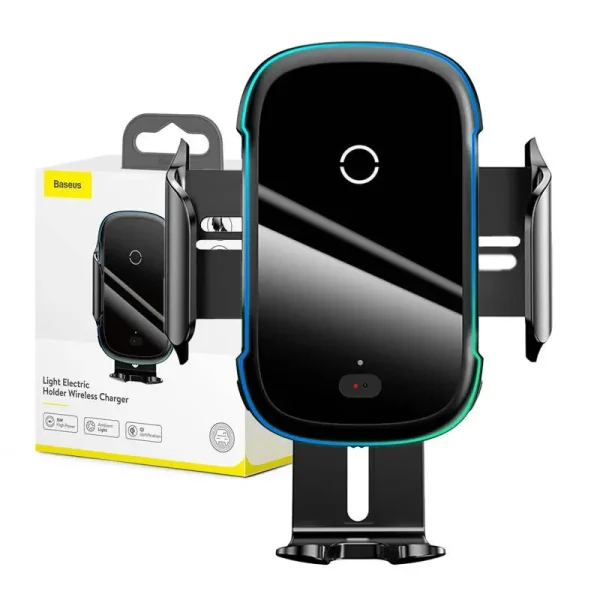 Baseus Light Electric Car Holder with Qi inductive charger (Black) - Image 5