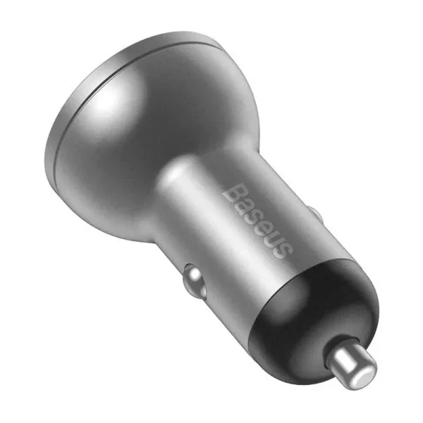 Ładowarka samochodowa Baseus z wyświetlaczem, 2x USB, 4,8A, 24W (srebrna) - Image 2