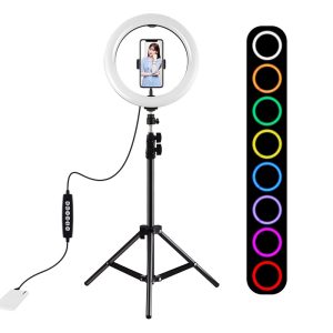 Puluz 1.1m tripod with RGBW LED lighting 26cm vlog / stream / smartphone PKT3044