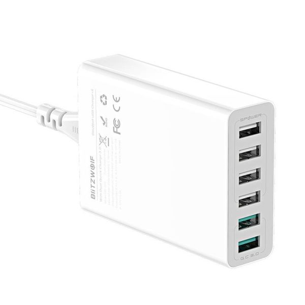 Charger 6x USB  Blitzwolf BW-S15, QC 3.0, 60 W (white) - Image 4