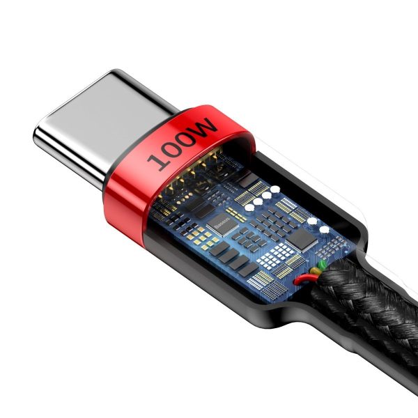 Baseus Cafule PD2.0 100W flash charging USB For Type-C cable (20V 5A)2m Red+Black - Image 5
