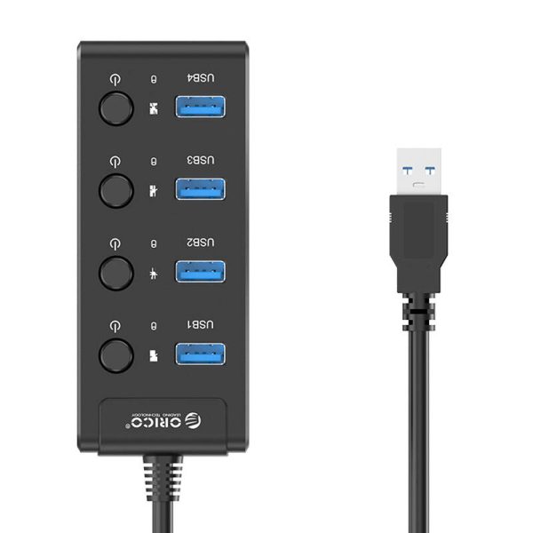 Orico  USB 3.0. Hub with switches, 4x USB (black) - Image 2