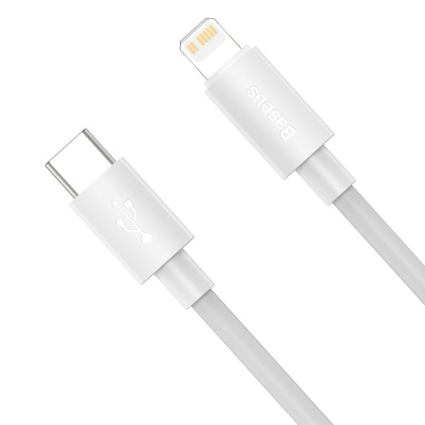 Baseus Simple Wisdom Data Cable Kit USB-C to Lightning PD 20W (2PCS/Set) 1.5m White - Image 4
