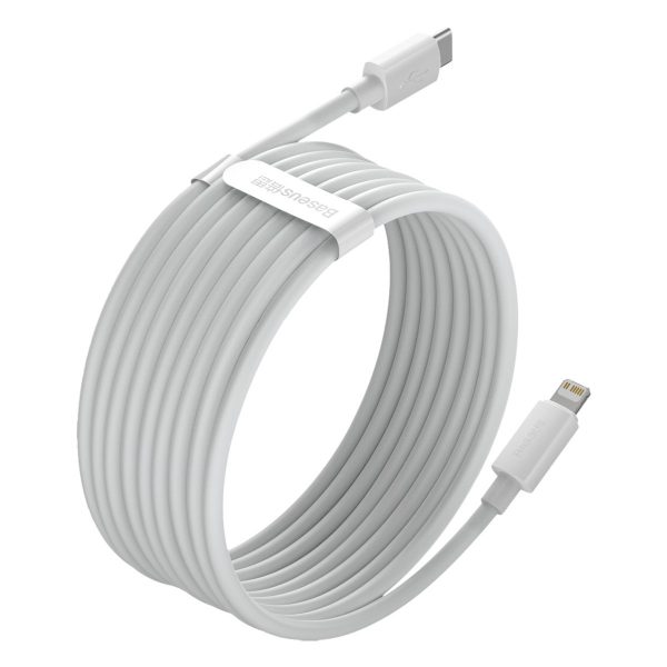 Baseus Simple Wisdom Data Cable Kit USB-C to Lightning PD 20W (2PCS/Set) 1.5m White - Image 5