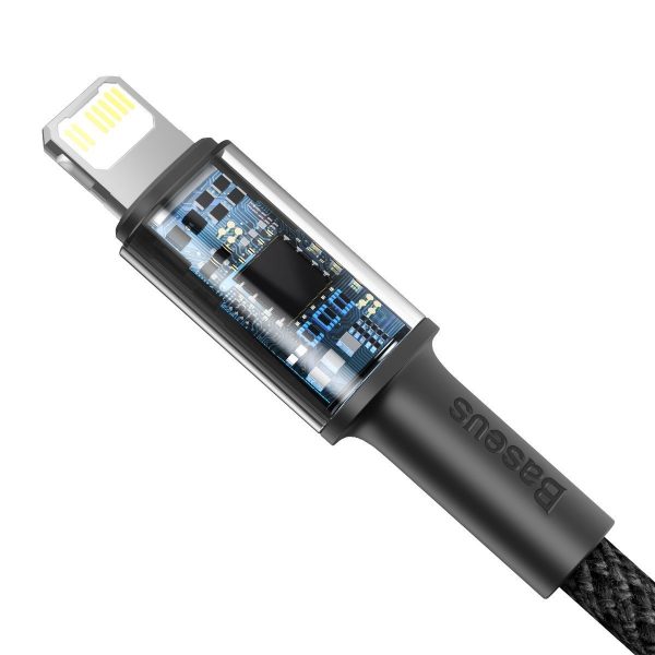 Baseus High Density Braided Cable Type-C to Lightning, PD,  20W, 2m (Black) - Image 4