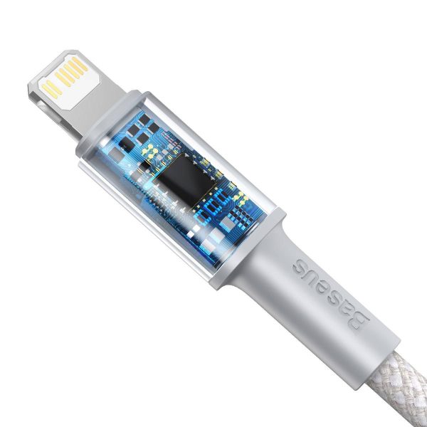 Baseus High Density Braided Cable Type-C to Lightning, PD,  20W, 1m (white) - Image 2