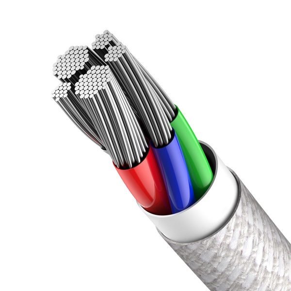 Baseus High Density Braided Cable Type-C to Lightning, PD,  20W, 1m (white) - Image 3