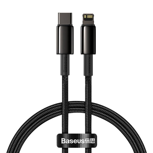 Baseus Tungsten Gold Cable Type-C to iP PD 20W 2m (black) - Image 2