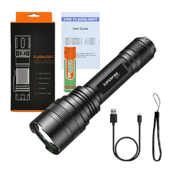 Flashlight Superfire C8-H, 1200lm, USB - Image 2