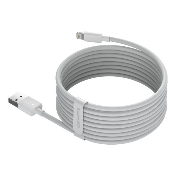 Baseus Simple Wisdom Data Cable Kit USB to Lightning 2.4A (2PCS/Set）1.5m White - Image 3