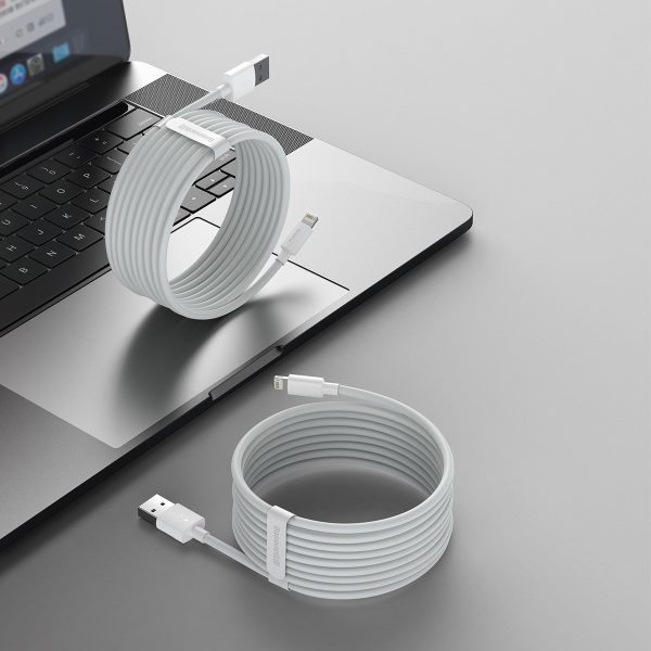 Baseus Simple Wisdom Data Cable Kit USB to Lightning 2.4A (2PCS/Set）1.5m White - Image 5