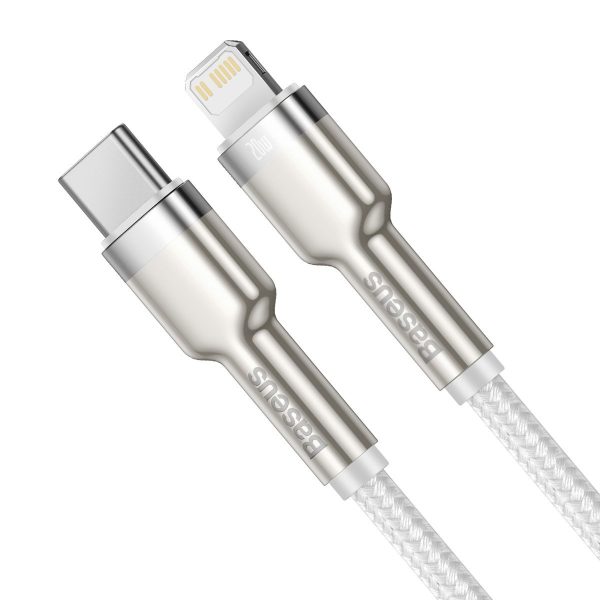 USB-C cable for Lightning Baseus Cafule, PD, 20W, 1m (white) — изображение 3