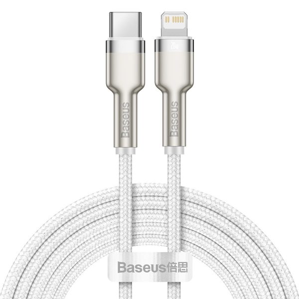 USB-C cable for Lightning Baseus Cafule, PD, 20W, 2m (white)
