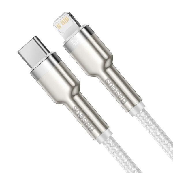 USB-C cable for Lightning Baseus Cafule, PD, 20W, 2m (white) — изображение 2