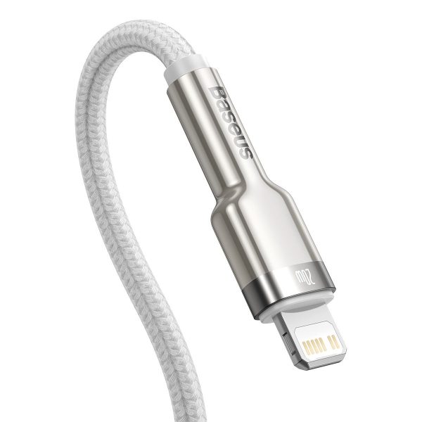 USB-C cable for Lightning Baseus Cafule, PD, 20W, 2m (white) — изображение 3