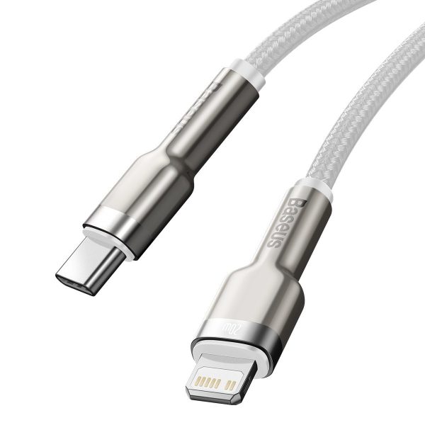 USB-C cable for Lightning Baseus Cafule, PD, 20W, 2m (white) — изображение 4