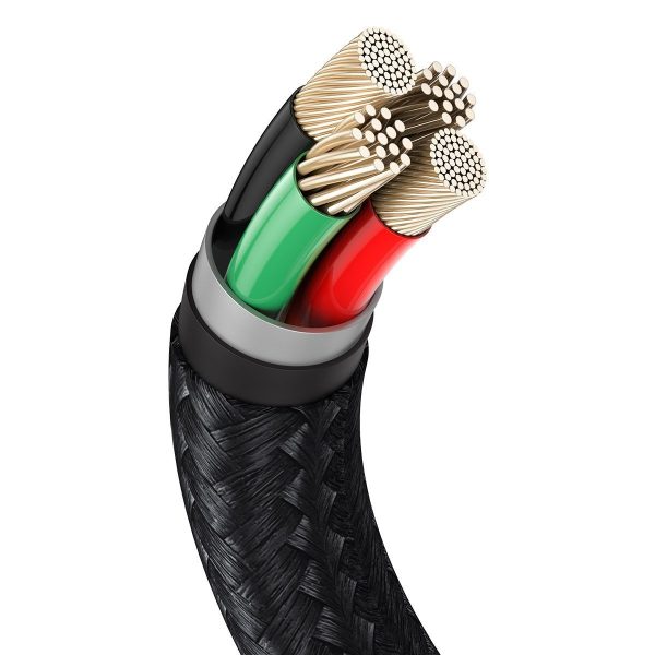 USB cable for Lightning Baseus Cafule, 2.4A, 1m (black) - Image 3