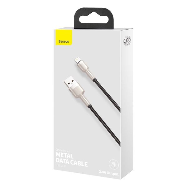 USB cable for Lightning Baseus Cafule, 2.4A, 1m (black) - Image 6