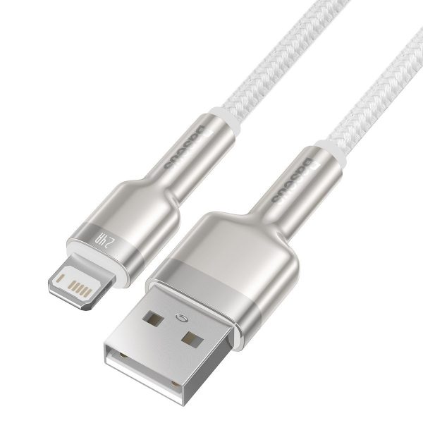 USB cable for Lightning Baseus Cafule, 2.4A, 2m (white) - Image 5