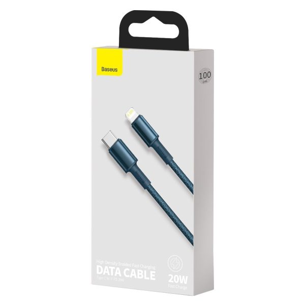 Baseus High Density Braided Cable Type-C to Lightning, PD,  20W, 1m (blue) - Image 6