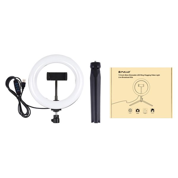 Tripod Mount Puluz with 20cm LED Ring Vlogging PKT3073B - Image 3