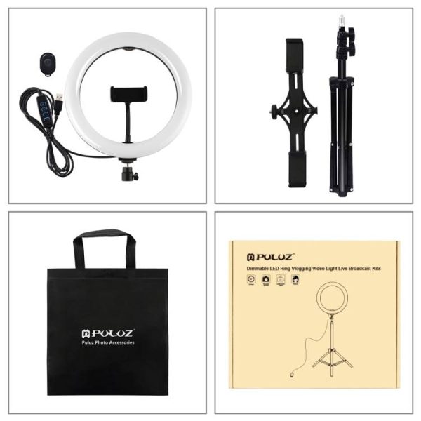Tripod Mount Puluz with 26cm LED Ring Vlogging 1,1m  PKT3070B - Image 3