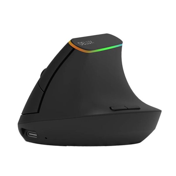 Wireless Vertical Mouse Delux M618DB BT4.0 + 2.4Ghz 4000DPI RGB - Image 2
