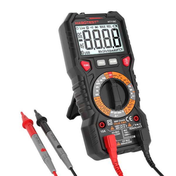 Digital Multimeter with Flashlight Habotest HT118C, True RMS, NCV, battery testing - Image 2